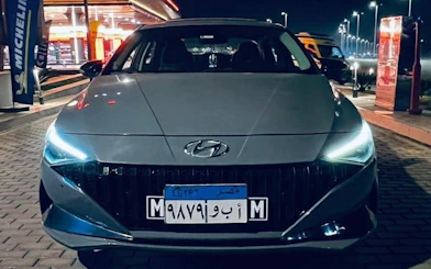 Hyundai car for Cairo and Giza airport or hotel transfer at night.