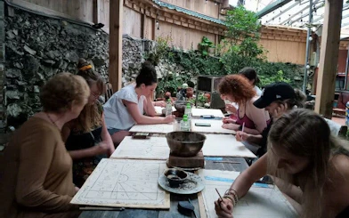 Batik painting workshop with Hmong artisans in Ta Van village.