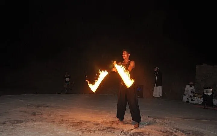 Fire performer at Bedouin dinner show, Sharm El Sheikh.
