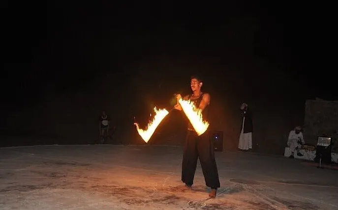 Fire performer at Bedouin dinner show, Sharm El Sheikh.