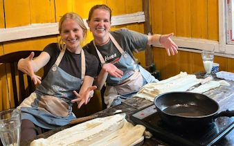 Tofu-making class in Sa Pa with participants preparing tofu using local Vietnamese ingredients.