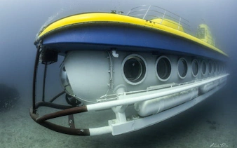 Submarine underwater during Tenerife tour with Los Gigantes pickup.