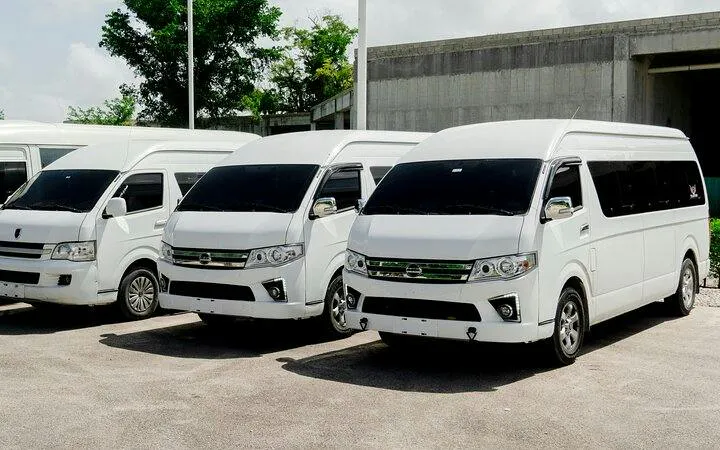 White vans for Punta Cana private airport transfer service.