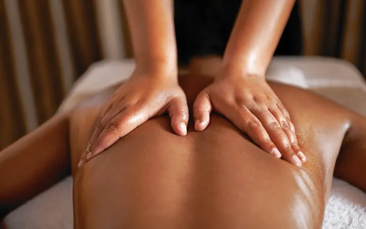 Massage therapy session during Turkish Bath experience in Sharm El Sheikh.