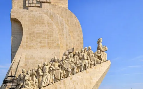 Padrão dos Descobrimentos monument in Belém, Lisbon, featuring explorers' statues.