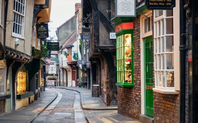 York's historic Shambles street with medieval buildings on a self-guided walking tour.