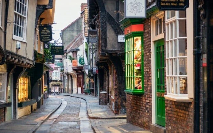 York's historic Shambles street with medieval buildings on a self-guided walking tour.