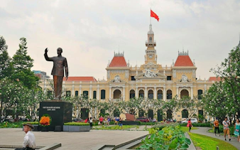 Ho Chi Minh statue in front of the People's Committee Building, French Quarter, Ho Chi Minh City.