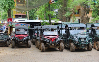 ATVs lined up for a guided tour in Sapanca, Mahmudiye, and Masukiye, Istanbul.