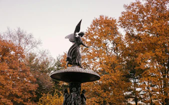 Bethesda Fountain in Central Park during autumn, New York City.