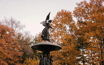 Bethesda Fountain in Central Park during autumn, New York City.
