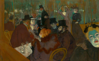 People in a Parisian café, painted by Toulouse-Lautrec, featured in the Art Institute of Chicago audio guide.