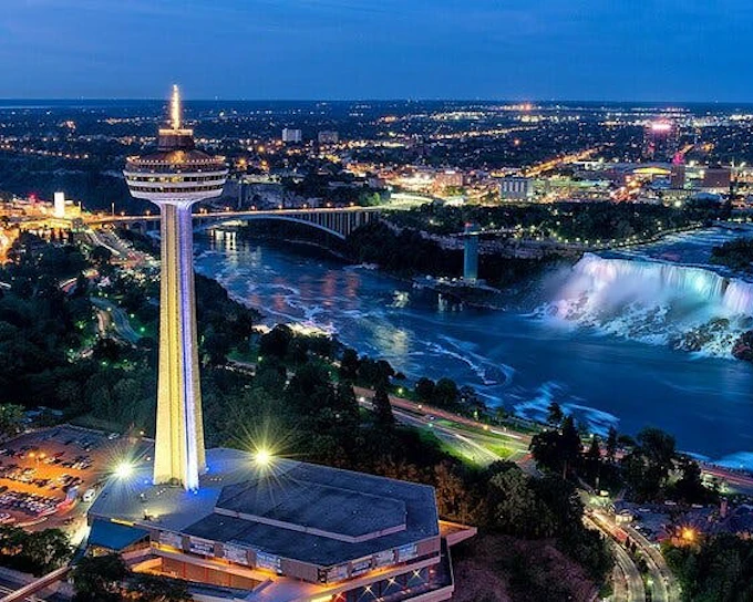 Niagara Falls Walking Tour with Skylon Tower Observation Deck and Reserved Fireworks Viewing