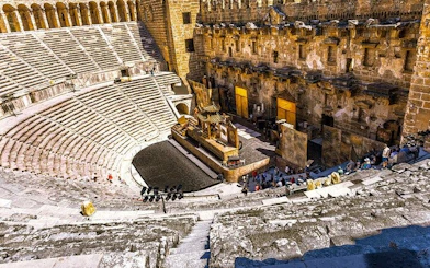 Aspendos Roman Theater in Antalya during a self-guided walking tour.