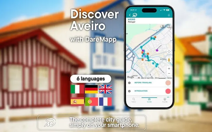 Aveiro Self-Guided Walking Tour on Mobile App