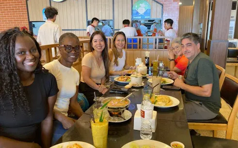 Group enjoying lunch during Private Pattaya Day Tour from Bangkok.