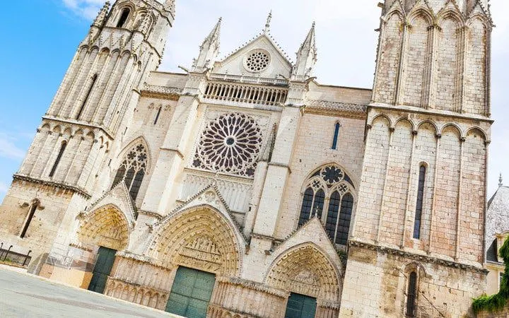 Poitiers Cathedral facade on self-guided walking tour app.