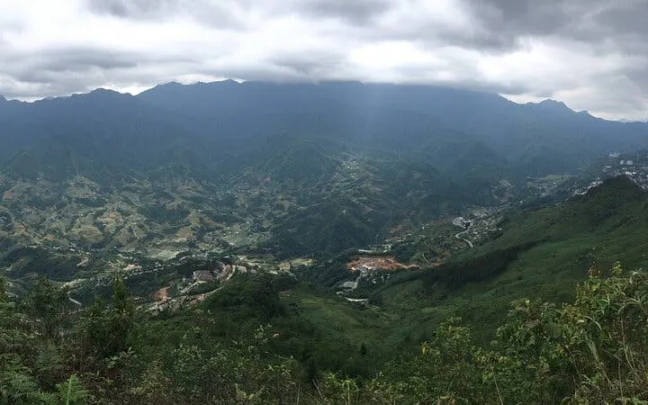 Sapa mountain landscape with valleys and ethnic villages, Vietnam.