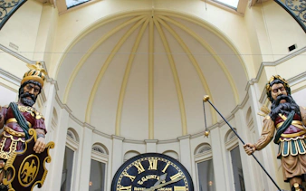 Royal Arcade clock with Gog and Magog statues, Melbourne Laneways and Arcades tour.