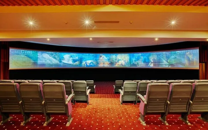 Cultural theater with panoramic screen in Sharm El Sheikh during private city tour.