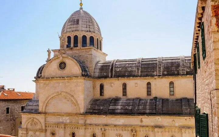Sibenik Cathedral dome and facade on self-guided walking tour, Split.