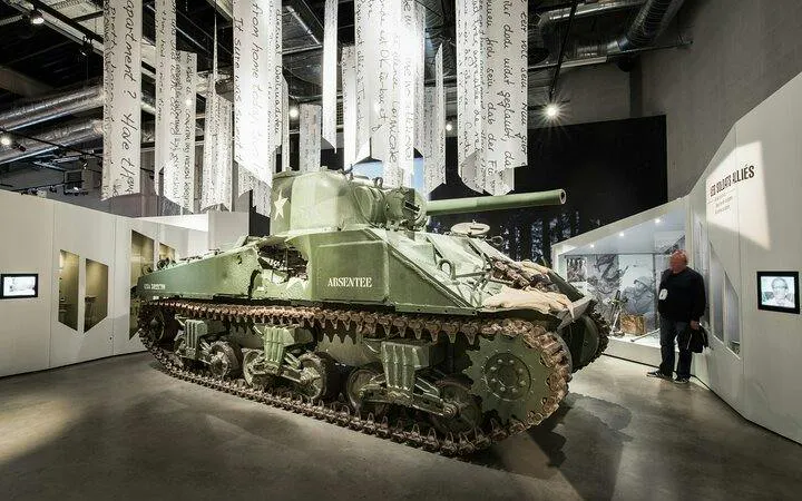 Tank display at Bastogne War Museum, part of the Battle of the Bulge 80th Anniversary Guided Tour, Brussels.