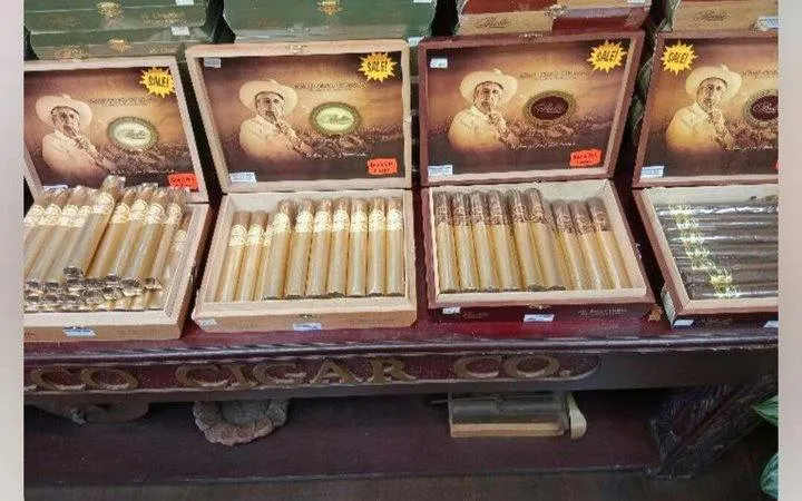 Cigar boxes displayed in a shop during Little Havana Walking Tour, Miami.