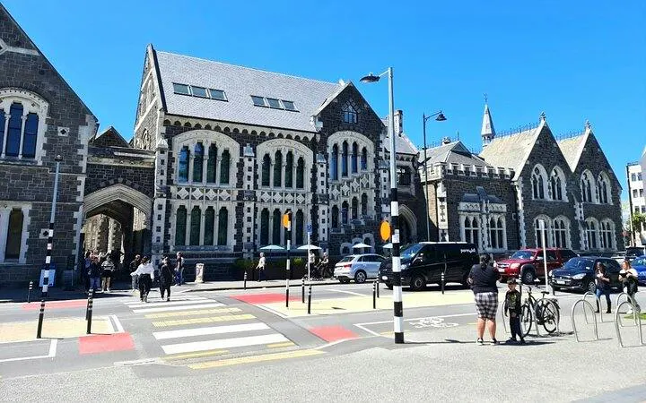 Christchurch Arts Centre historic building on a sunny day during city highlights tour.