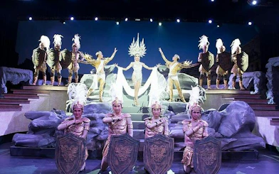 Performers in Roman costumes on stage at Colosseum Show Pattaya, Thailand.