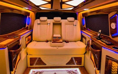 Luxurious interior of a private transfer vehicle in Cappadocia.