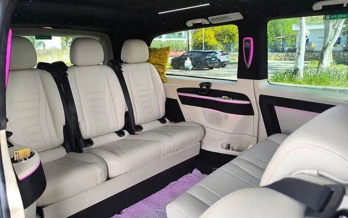 Interior of a luxury vehicle for Antalya Airport private transfer service.