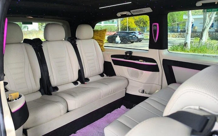 Interior of a luxury vehicle for Antalya Airport private transfer service.
