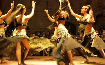 Dancers performing at Hot Nights Live Cabaret, Hurghada.