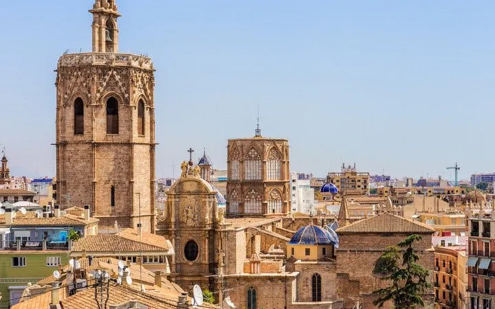 Valencia skyline featuring historic cathedral towers on self-guided walking tour.