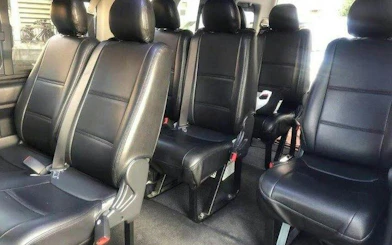 Interior of a private charter vehicle for Kyoto tour with airport transfer.