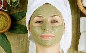 Turkish bath experience with face mask treatment in Istanbul spa.