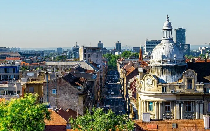 Zagreb cityscape with historic architecture on a self-guided walking tour route.