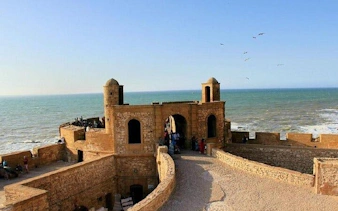 Essaouira coastal fort with ocean view on Marrakech day trip.