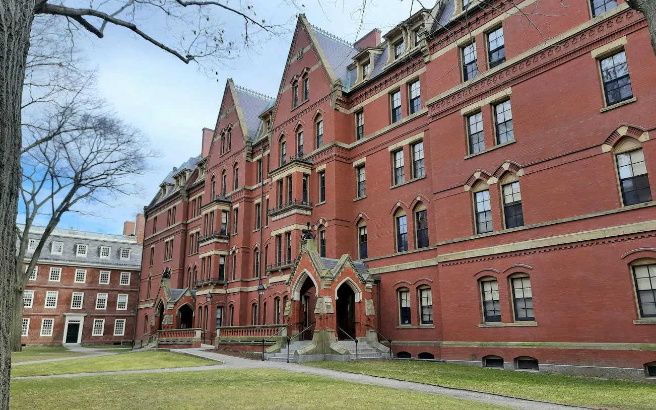 Harvard Yard's historic red brick building in Boston, part of the self-guided audio walk.