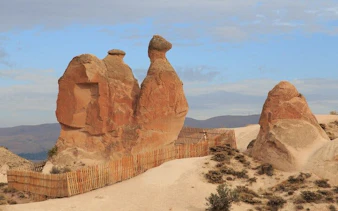 Cappadocia rock formations on private museum tour path.
