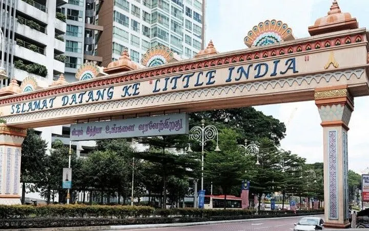 Little India entrance arch in Kuala Lumpur on Batu Caves and religious landmarks tour.