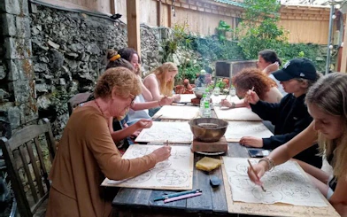 Batik painting workshop with Hmong artisans in Ta Van village.