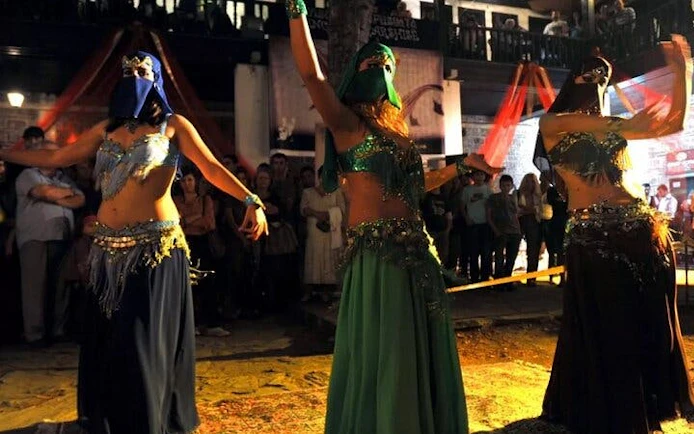 Dancers performing at Hot Nights Live Cabaret in Hurghada.