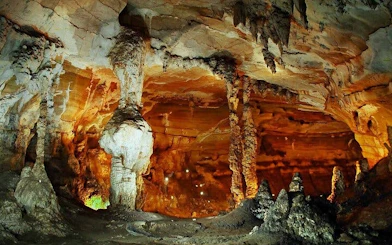 Cave interior with stalactites and stalagmites on Sapa Trekking Tour, Ta Phin Village.