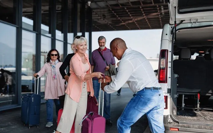 Private transfer service with luggage loading between Agadir and Marrakesh.