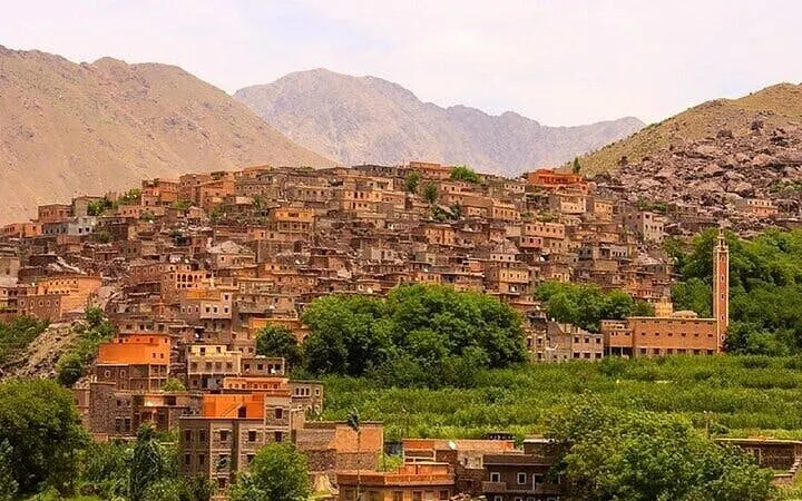 Berber village nestled in the Atlas Mountains near Marrakesh.