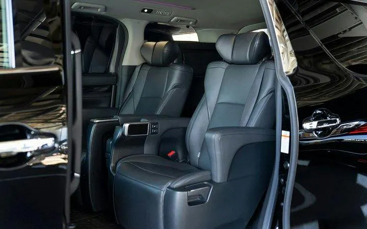 Luxury vehicle interior for Kyoto private charter with airport transfer.