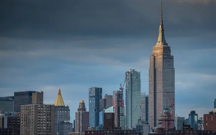 New York City skyline with Empire State Building during self-guided walking tour.