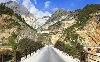 Carrara Marble Quarries with mountain view on 4x4 guided tour, La Spezia.