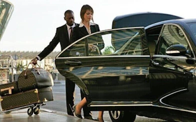 Private transfer service with luggage loading in Marrakesh.